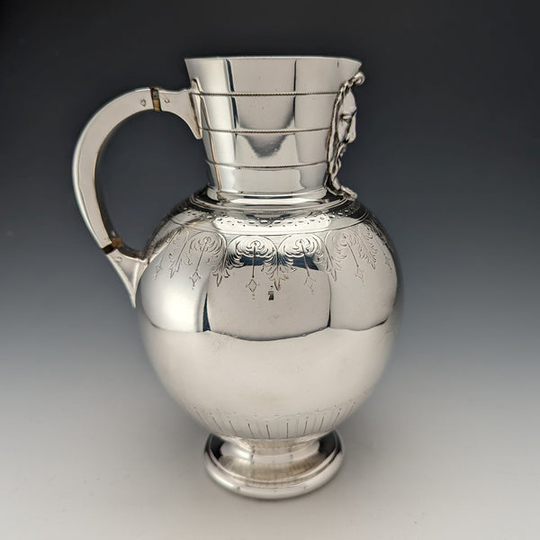 Late 19th Century British Antique Silver Plate Water Jug by Martin Hall & Sons